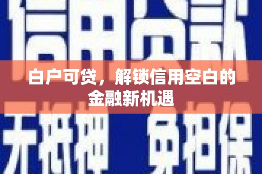 灵台白户可贷，解锁信用空白的金融新机遇