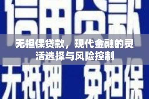 灵台无担保贷款，现代金融的灵活选择与风险控制