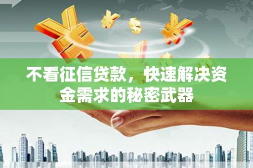灵台不看征信贷款，快速解决资金需求的秘密武器