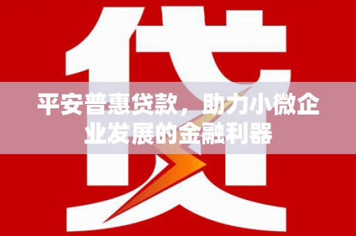 灵台平安普惠贷款，助力小微企业发展的金融利器