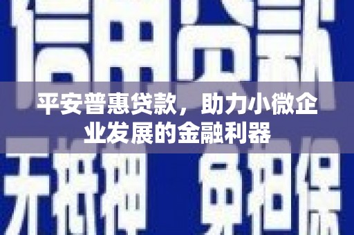 灵台平安普惠贷款，助力小微企业发展的金融利器